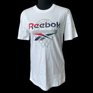 Reebok Unisex Logo Graphic T-Shirt, White, Sz/XL-18-20